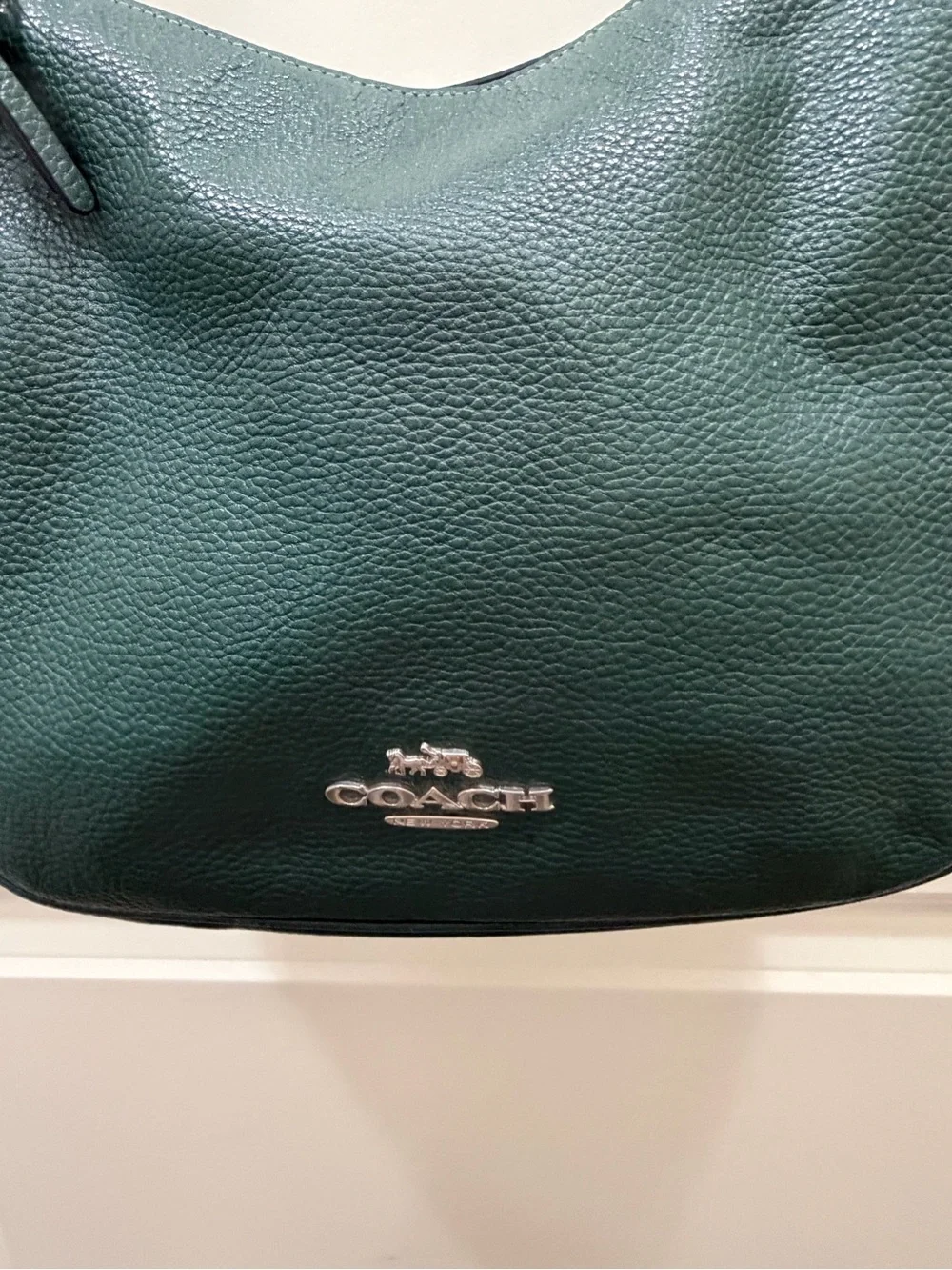 Coach Green Pebbled Leather Shoulder Bag